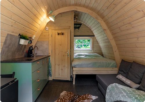 Comfort camping pod ticra outdoor vakantie woning nederland glamping accommodatie